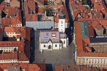 St Mark square in Zagreb capital of Croatia