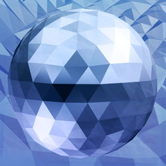 Abstract 3D illustration. Dsco ball.