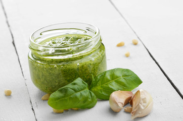 Pesto sauce jar - Powered by Adobe