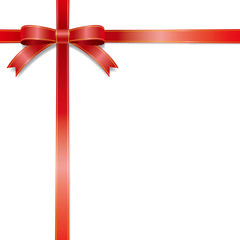 The red ribbon of a golden border pattern