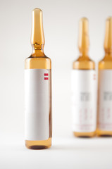 Brown injection ampule show medicine concept