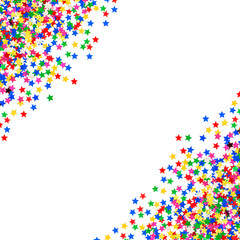 colorful star shaped confetti. holidays background