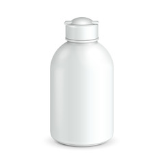 Cosmetic Or Hygiene Grayscale White Plastic Bottle Of Gel