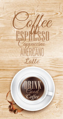 Poster coffee light color lettering Drink good coffee