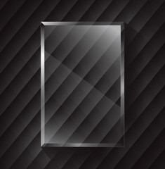 Black metal and glass vector background.