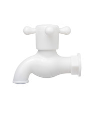 White Faucet Isolated