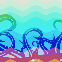 Fototapeta na wymiar Abstract background with octopus tentacles