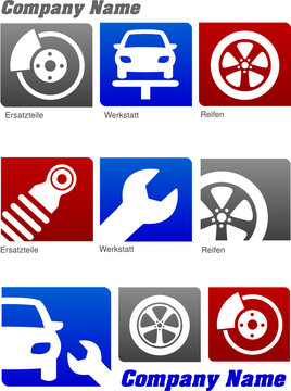 Autowerkstatt-Icon-Set