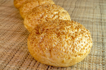 Buns with sesame seeds.