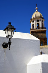 teguise   lanzarote church bell tower in arrecife