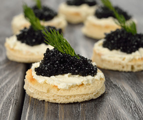 Appetizer with caviar