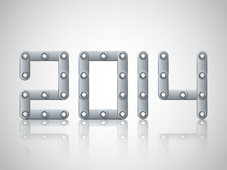 Happy new Year 2014, vector illustration.