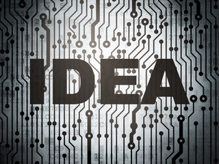 Advertising concept: circuit board with Idea