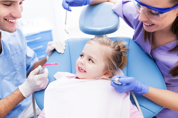 Little girl at the dentist