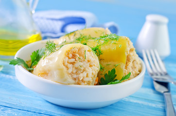 pepper stuffed with meat and rice