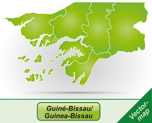 Grenzkarte von Guinea-Bissau mit Grenzen in Grün