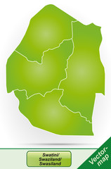 Grenzkarte von Swasiland mit Grenzen in Grün