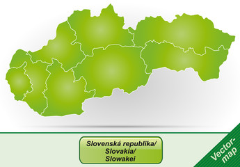 Grenzkarte von Slowakei mit Grenzen in Grün