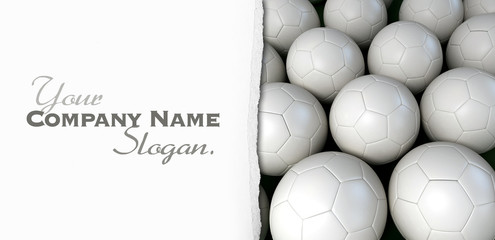 Background of white soccer balls