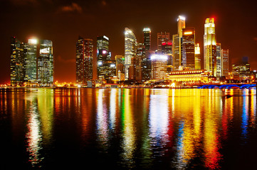 Fototapeta na wymiar Neon lights of Singapore