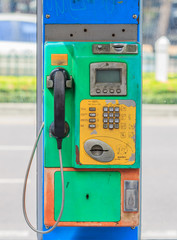 Old Public Telephone Coin and Card