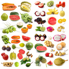 Set of organic fruit, Fruit isolated