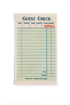 Blank Guest Check