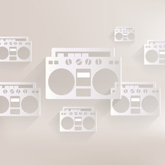 Retro tape recorder, hipster style