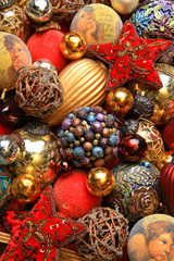 Christmas tree  toys background.