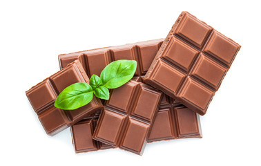 Chocolate bars with basil