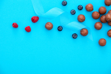 chocolate pralines and fresh berries