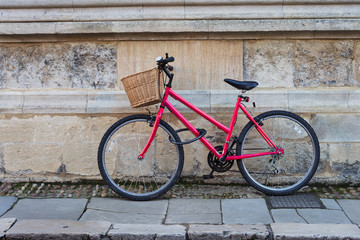 Vintage Bicycle Outside a College in Oxford, UK