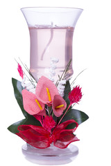 decorative candle with flowers