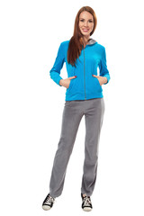 Woman in warm sportswear