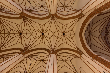 Warsaw in Poland, the ceiling of St John Cathedral