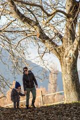 Mère et fils à Venon au dessus de Grenoble