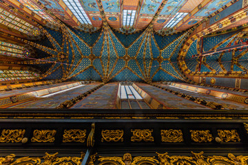 St Mary's Church, Krakow, Poland, the ceiling