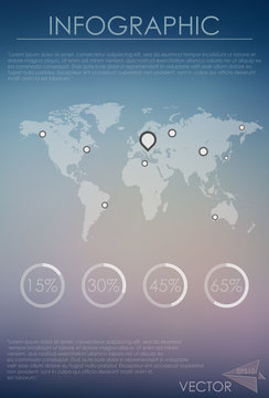 Moder infographic design with world map-vector illustration