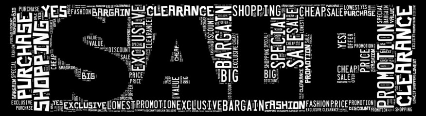 Obraz premium Sale info - text arrangement and word collage.