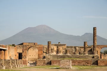 Keuken spatwand met foto Vesuvius en Pompei © dbvirago