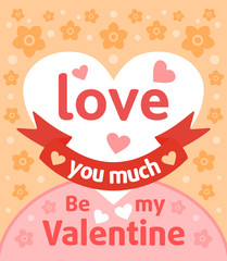 Valentines day background card with heart