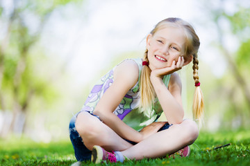 Little girl in park