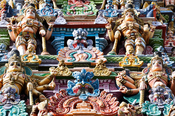 Fototapeta premium Detail of the Meenakshi Temple, Madurai (India)