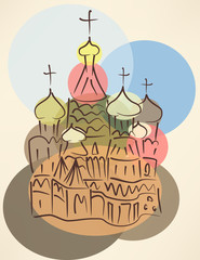 bubble blower sketch of traditional russian church