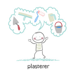 plasterer thinks about his instruments for