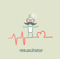 resuscitation is on the line showing the beating of the heart