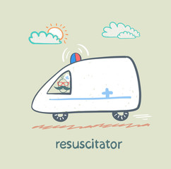 resuscitator rides in the ambulance