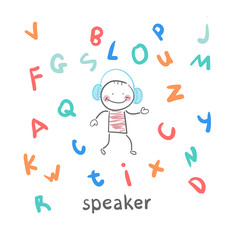 speaker flies between letters