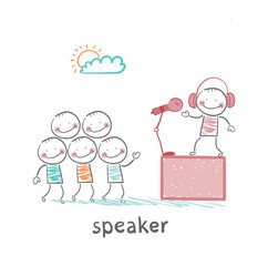 speaker of the headphones tells people