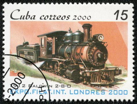image of old railroad steam engine locomotive 2-8-0 (Baldwin)